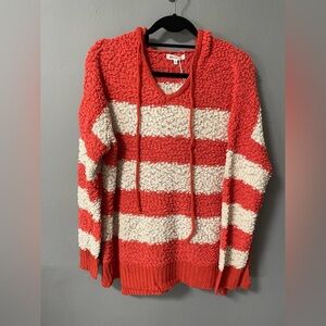 NWT Miracle Popcorn Chenille Colorblock Sweater Hoodie. Size M/L